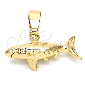Oro Laminado Fancy Pendant, Gold Filled Style Fish Design, Polished, Golden Finish, 5.180.039