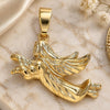 Oro Laminado Religious Pendant, Gold Filled Style Angel Design, Polished, Golden Finish, 5.183.003