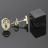 Oro Laminado Stud Earring, Gold Filled Style Heart Design, White Enamel Finish, Golden Finish, 02.64.0204 *PROMO*
