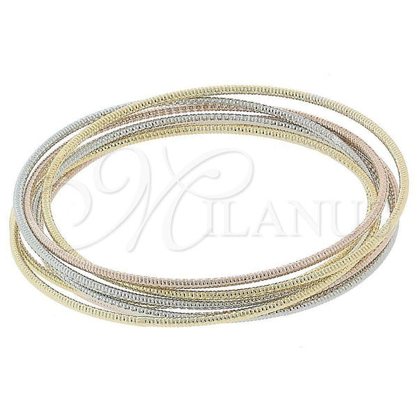 Oro Laminado Semanario Bangle, Gold Filled Style Diamond Cutting Finish, Tricolor, 5.233.015 (02 MM Thickness, Size 5 (2.50 Diameter))
