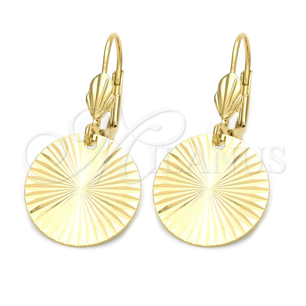 Oro Laminado Dangle Earring, Gold Filled Style Polished, Golden Finish, 5.103.011