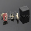 Oro Laminado Stud Earring, Gold Filled Style Shoes Design, Orange Enamel Finish, Golden Finish, 02.64.0228 *PROMO*
