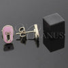 Oro Laminado Stud Earring, Gold Filled Style Shoes Design, Pink Enamel Finish, Golden Finish, 02.64.0231 *PROMO*