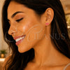 Oro Laminado Stud Earring, Gold Filled Style Heart and Smile Design, Orange Enamel Finish, Golden Finish for wholesale, additional product view 2