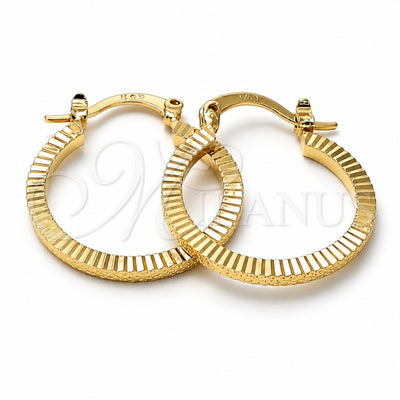 Oro Laminado Small Hoop, Gold Filled Style Diamond Cutting Finish, Golden Finish, 5.139.029