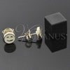 Oro Laminado Stud Earring, Gold Filled Style Smile Design, Yellow Enamel Finish, Golden Finish, 02.64.0313 *PROMO*