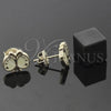 Oro Laminado Stud Earring, Gold Filled Style Butterfly Design, Green Enamel Finish, Golden Finish, 02.64.0357 *PROMO*