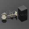 Oro Laminado Stud Earring, Gold Filled Style Flower Design, Yellow Enamel Finish, Golden Finish, 02.64.0363 *PROMO*