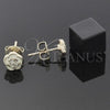 Oro Laminado Stud Earring, Gold Filled Style Flower Design, Green Enamel Finish, Golden Finish, 02.64.0399 *PROMO*