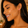 Oro Laminado Stud Earring, Gold Filled Style Teddy Bear Design, Pink Enamel Finish, Golden Finish, 02.64.0405 for wholesale, additional product view 2