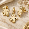 Oro Laminado Earring and Pendant Children Set, Gold Filled Style Bird Design, Enamel Finish, Golden Finish, 10.64.0092