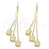 Oro Laminado Long Earring, Gold Filled Style Teddy Bear Design, Polished, Golden Finish, 5.099.010