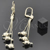 Oro Laminado Long Earring, Gold Filled Style Heart Design, Polished, Golden Finish, 5.112.005