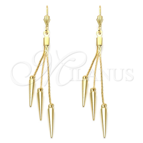 Oro Laminado Long Earring, Gold Filled Style Polished, Golden Finish, 5.094.009