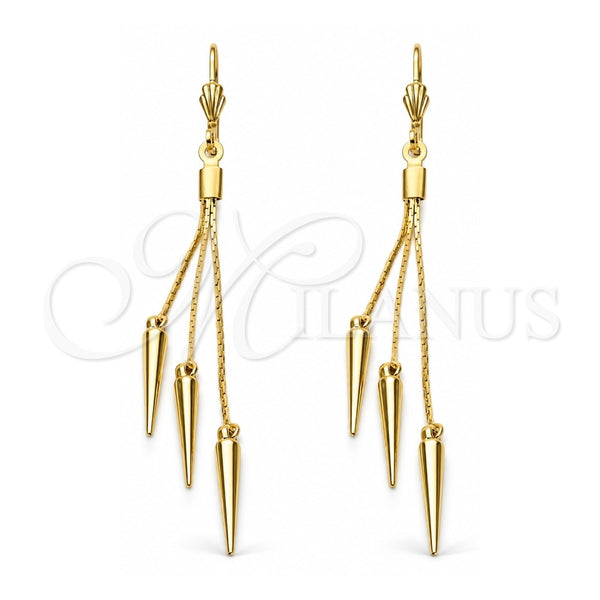 Oro Laminado Long Earring, Gold Filled Style Polished, Golden Finish, 5.094.009