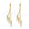 Oro Laminado Long Earring, Gold Filled Style Polished, Golden Finish, 5.094.009