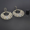 Oro Laminado Dangle Earring, Gold Filled Style Diamond Cutting Finish, Two Tone, 5.092.002
