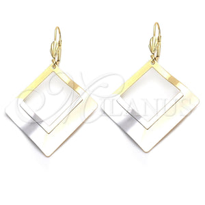 Oro Laminado Dangle Earring, Gold Filled Style Polished, Tricolor, 5.070.005