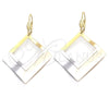 Oro Laminado Dangle Earring, Gold Filled Style Polished, Tricolor, 5.070.005