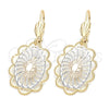 Oro Laminado Dangle Earring, Gold Filled Style Polished, Tricolor, 5.084.009