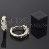 Oro Laminado Huggie Hoop, Gold Filled Style with White Cubic Zirconia, Polished, Golden Finish, 5.131.022