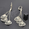 Oro Laminado Long Earring, Gold Filled Style Leaf Design, Polished, Golden Finish, 5.112.011