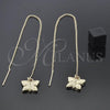 Oro Laminado Threader Earring, Gold Filled Style Butterfly Design, Polished, Golden Finish, 5.113.003