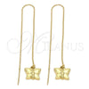 Oro Laminado Threader Earring, Gold Filled Style Butterfly Design, Polished, Golden Finish, 5.113.003