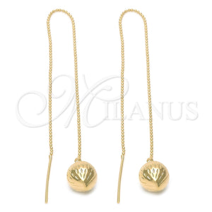 Oro Laminado Threader Earring, Gold Filled Style Strawberry Design, Polished, Golden Finish, 5.114.002