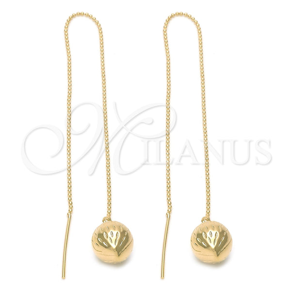 Oro Laminado Threader Earring, Gold Filled Style Strawberry Design, Polished, Golden Finish, 5.114.002