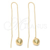 Oro Laminado Threader Earring, Gold Filled Style Strawberry Design, Polished, Golden Finish, 5.114.002
