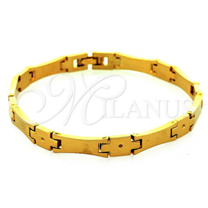 Oro Laminado Solid Bracelet, Gold Filled Style Polished, Golden Finish, 03.63.0534 (08 MM Thickness, 8 Inches Length)