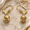 Oro Laminado Dangle Earring, Gold Filled Style Disco and Ball Design, Polished, Golden Finish, 5.123.013