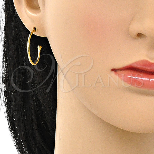 Oro Laminado Medium Hoop, Gold Filled Style Polished, Golden Finish, 5.124.024