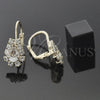 Oro Laminado Leverback Earring, Gold Filled Style Teardrop Design, with Dark Champagne and White Crystal, Polished, Golden Finish, 5.125.012