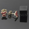 Oro Laminado Stud Earring, Gold Filled Style Heart Design, Red Enamel Finish, Golden Finish, 5.126.006 *PROMO*