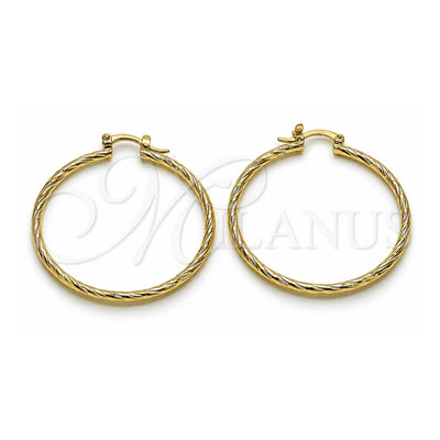 Oro Laminado Medium Hoop, Gold Filled Style Brushed Finish, Golden Finish, 5.136.028.40