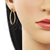 Oro Laminado Medium Hoop, Gold Filled Style Brushed Finish, Golden Finish, 5.136.028.30
