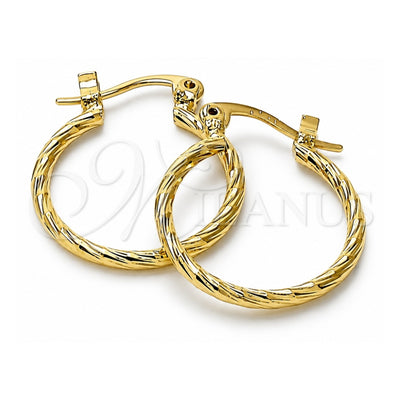 Oro Laminado Small Hoop, Gold Filled Style Brushed Finish, Golden Finish, 5.136.031.20