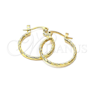 Oro Laminado Small Hoop, Gold Filled Style Brushed Finish, Golden Finish, 5.136.031.20