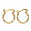 Oro Laminado Children Hoop, Gold Filled Style Brushed Finish, Golden Finish, 5.136.032.15