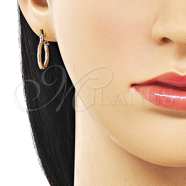 Oro Laminado Children Hoop, Gold Filled Style Brushed Finish, Golden Finish, 5.136.032.15