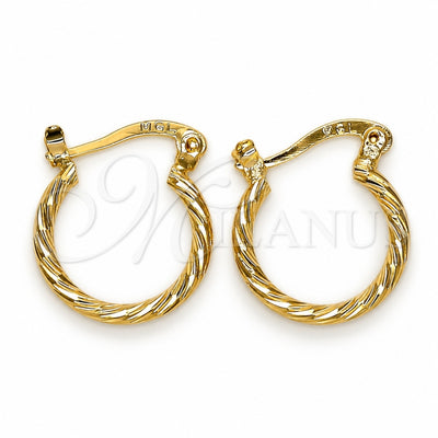 Oro Laminado Children Hoop, Gold Filled Style Brushed Finish, Golden Finish, 5.136.032.15
