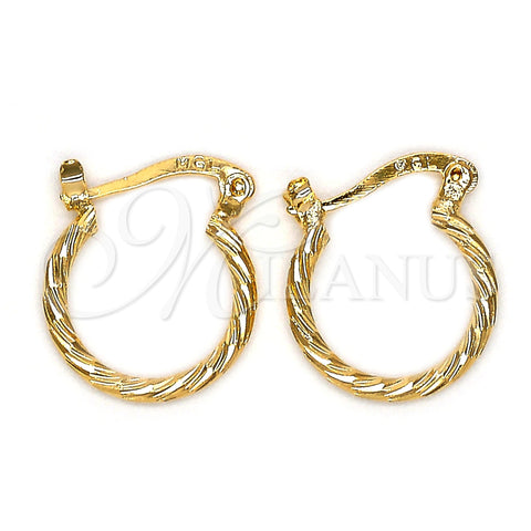Oro Laminado Children Hoop, Gold Filled Style Brushed Finish, Golden Finish, 5.136.032.15