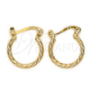 Oro Laminado Children Hoop, Gold Filled Style Brushed Finish, Golden Finish, 5.136.032.15