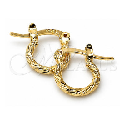 Oro Laminado Children Hoop, Gold Filled Style Brushed Finish, Golden Finish, 5.136.033.10