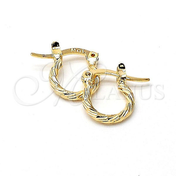 Oro Laminado Children Hoop, Gold Filled Style Brushed Finish, Golden Finish, 5.136.033.10