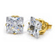 Oro Laminado Stud Earring, Gold Filled Style with White Cubic Zirconia, Polished, Golden Finish, 5.128.029