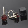 Oro Laminado Leverback Earring, Gold Filled Style with Garnet Cubic Zirconia, Polished, Golden Finish, 5.128.060