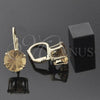 Oro Laminado Leverback Earring, Gold Filled Style with Champagne Cubic Zirconia, Polished, Golden Finish, 5.128.070